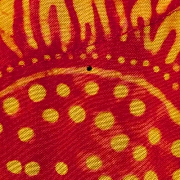 Rayon red sundress with bright golden sunburst sunflowers Size L - Picture 10 of 10